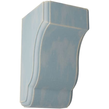 Ekena Millwork 3 1/2"W x 4"D x 6 1/2"H Capistrano Mission Wood Vintage Decor Corbel, Driftwood Blue CORWD03X04X06CPBU